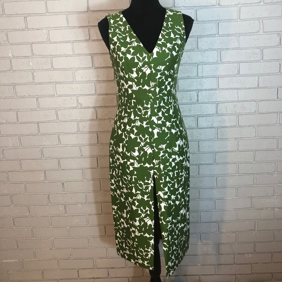 Michael Kors Dresses & Skirts - Michael Kors Green and White Floral Vine Dress